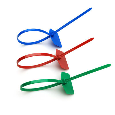 Custom Zip Tags Krawatte Schreibfähige 220 mm Nylon mit Markierung / Kennzeichnung Fläche 30 * 21 mm