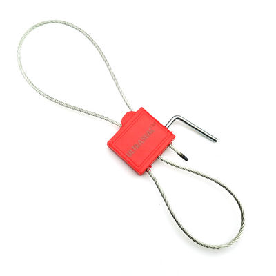 2.0mm Doppelschließung Plastik-Sicherheitskabel Dichtung mit Drehgriff Markierbarer Bereich 23,5 * 17 mm
