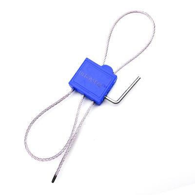 2.0mm Doppelschließung Plastik-Sicherheitskabel Dichtung mit Drehgriff Markierbarer Bereich 23,5 * 17 mm