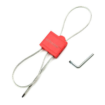 2.0mm Doppelschließung Plastik-Sicherheitskabel Dichtung mit Drehgriff Markierbarer Bereich 23,5 * 17 mm