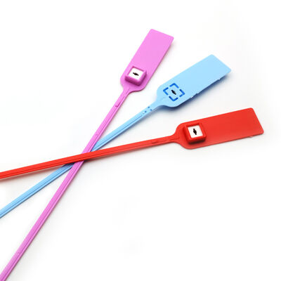 Schwarz 380 mm Ziehen Sie eng Barcode Sicherheitsplatte nummerierte Kunststoffdichtung Tag für Bank