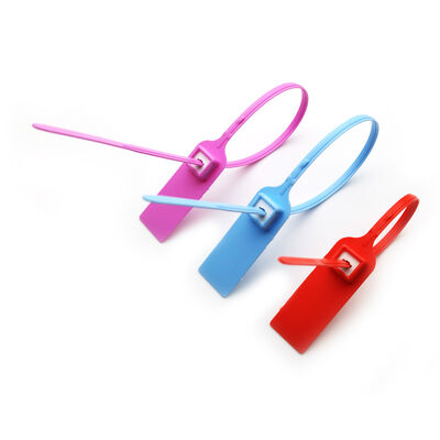 Schwarz 380 mm Ziehen Sie eng Barcode Sicherheitsplatte nummerierte Kunststoffdichtung Tag für Bank